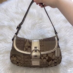 RARE Y2K COACH SIGNATURE SOHO MINI C JACQUARD BUCKLE SHOULDER BAG F0671-F12316